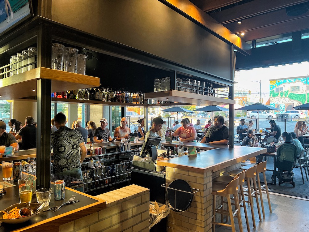 Bar with outside patio.